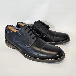 Penguin Men's Black Westley‎ Cap-Toe Oxford Leather Dress Shoes